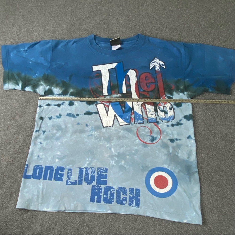 Vintage The Who Liquid Blue Tie Dye Band T-Shirt Size Mesium